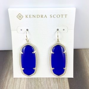 Kendra Scott Elle cobalt blue gold earrings